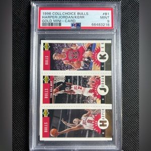 1996 Collector Choice Chicago Bulls Minis Gold Harper Jordan Kerr PSA 9 MINT